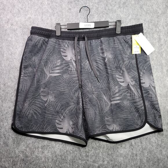 All In Motion Hybrid Shorts Swim Trunks Men XL Black Drawstring UV Pool Beach - Picture 1 of 9